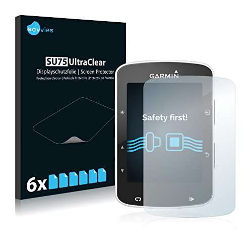 6x Savvies Screen Protector for Garmin Edge 820 Protection Film-Crystal-Clear, Bubble-Free