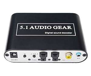 AKORD Dolby Digital DTS AC3 Optical to Analog 5.1 Stereo Surround Audio Sound Decoder Metal Case