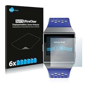 6x Savvies Screen Protector for Fitbit Ionic Protection Film Transparent Bubble-Free