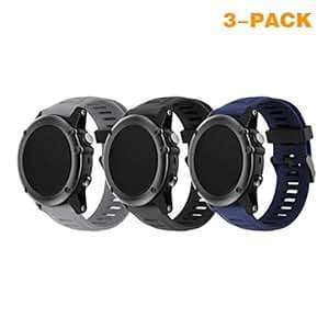 TOPsic Compatible Garmin Fenix 3 Watch Strap Silicone Replacement BWristbGarmin Fenix 3/