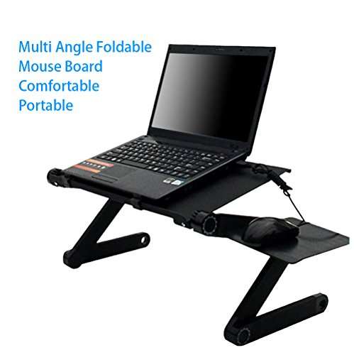 TGEG Portable Foldable Adjustable Ergonomic Laptop Table Desk Bed Tray Cooling P