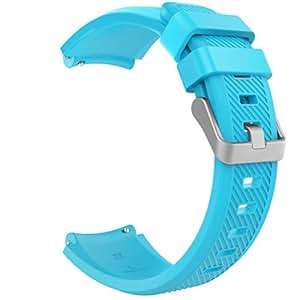 TiMOVO Samsung Gear S3 Frontier/Galaxy Watch 46mm BSoft Silicone Strap Watch Lug Com (Blue)