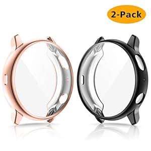 CAVN Compatible Samsung Galaxy Watch Active 2 40mm Screen Protector F (40MM)(Black & Rosegold)