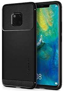 Spigen Rugged Armor Case Compatible Huawei Mate 20 Pro Original Patent Black Carbon Fiber Design