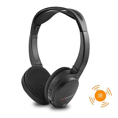 XO Vision IR620 Universal IR Infrared Wireless Foldable Headphones for In-Car TV, DVD, & Video Liste