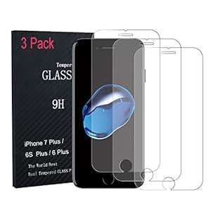 iPhone 7 Plus/6s Plus/6 Plus Screen protector Aulola 3-Pack Tempered Glass Screen Protector with 9H