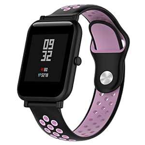 Ranuw 20mm Watch BStrap Amazfit Bip Gear S2 Classic Vivoactive 3/HR Nokia 40mm (BlackPink)