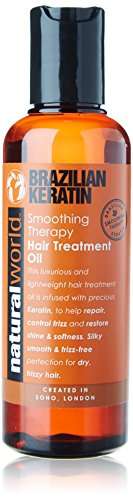 Natural World Brazilian Keratin Smoothing Therapy Hair Treatment Oil 100ml