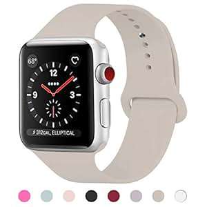 GIPENG Compatible Apple Watch Strap 38MM Soft Silicone iwatch Strap Replacement Apple Watch