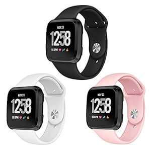Kmasic Sport Strap Compatible Fitbit Versa Soft Silicone BReplacement WristbFitbit Versa