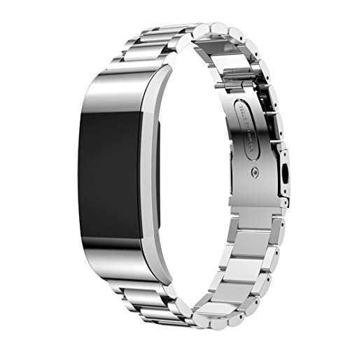 LandFox Stainless Steel Strap Watch Band For Fitbit Charge 2,SL