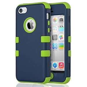 iPhone 5c Case, ULAK iPhone 5c Case Hybrid High Impact Soft Silicone and Hard PC Case Cover for App