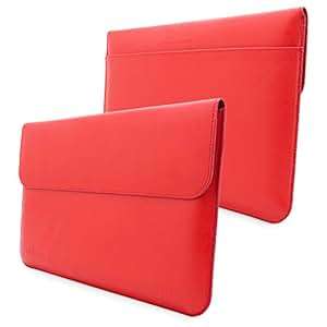 Surface Pro Pro 4 and Pro 3 Sleeve Snugg Red Leather Sleeve Case Lifetime Guarantee Protectiv