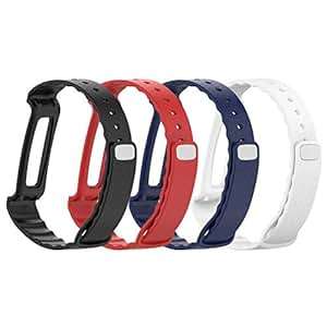 Huawei Honor A2 Replacement Soft Silicone Watch Strap (Set: Noir & Blanc & Rouge & Bleu Fonc )