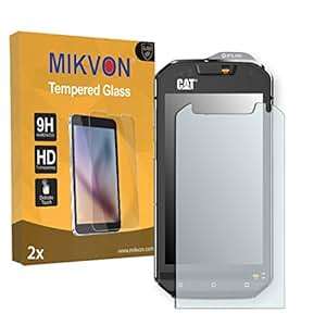 2x Mikvon Tempered Glass 9H for Cat S60 Glassfilms Screen Protector Retail Package with accessories
