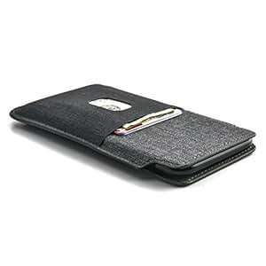 Dockem Luxe iPhone X Wallet Sleeve by Synthetic Leather Card Case in Twill Canvas Style; Ultra Slim