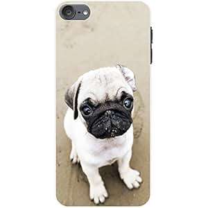 Pug Puppy On Sandy Beach Snap-on Hard Back Case iPod Cover for Apple iPod Touch 6th Generation