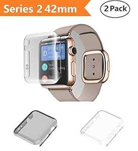 Apple watch Series 2 38MM Case Nikay 2-Pack ClearGrey New Design Slim Clear 2nd PC Hard Screen Prot