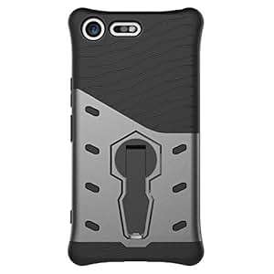 Sony Xperia XZ Premium Case SsHhUu Tough Heavy Duty Shock Proof Defender Cover Dual Layer Ar (Black)