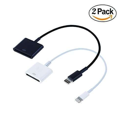 2 Pack of 8 pin Lightning to 30 pin Charge & Sync Cable Adapter Converter for Ap