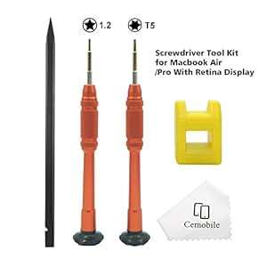 Cemobile Macbook Screwdriver Torx T5 5 point Star 1.2mm Pentalobe Screwdriver Repair Tool Kit for Ma