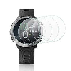 Mwoot 4 Pieces Tempered Glass Screen Protector Compatible Garmin Forerunner 645 LG Watch Style