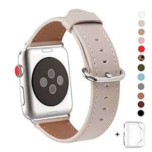WFEAGL iWatch strap 42mm 44mm Top Grain Leather BReplacement Strap iWatch Series 4 Serie