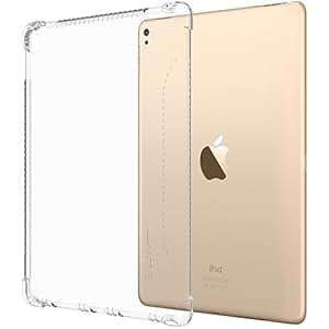 iPad Pro 9.7 Case LUVVITT CLEAR GRIP Flexible Soft Transparent TPU Shockproof Rubber Back Co (Clear)