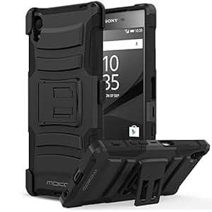 Sony Xperia Z5 Case - MoKo [Heavy Duty] Full Body Rugged Holster Cover with Swivel Belt Clip - Dual