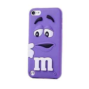 Robinhood99 M&M Chocolate Beans 3D Silicone Gel Apple iPod Touch 6 6th Generation M & M Case (Purp