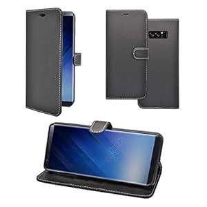 Samsung Galaxy Note 8 Black Wallet Book Flip Case Cover