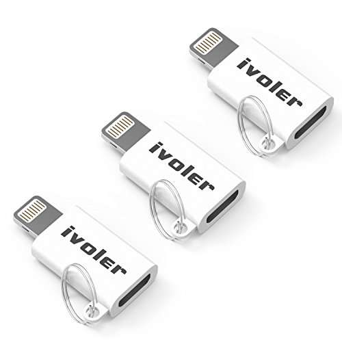(3 Pack) iVoler Micro USB to 8 Pin Lightning Adapter with keychain lanyard for i