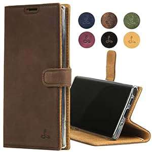 Snakehive Samsung Galaxy Note 10 Plus Case Genuine Leather Wallet Viewing StCard Slots F (Brown)