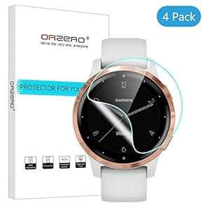 NEWZEROL 4 Packs Compatible Garmin Vivoactive 4S Screen Protector TPU High Definition Scratch R