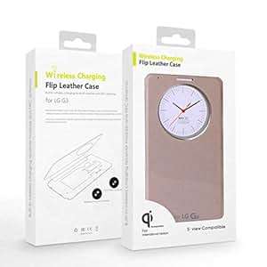 Atdoshop For LG G3 D855 VS985 Quick Circle Leather Case Cover With Qi Wireless Charging (Gold)