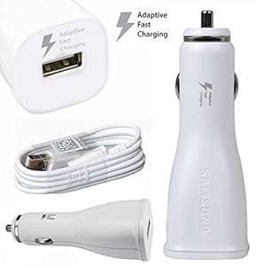 White Genuine Samsung Adaptive Fast In Car Charger Adapter For Samsung Galaxy S6/S6 Edge/Galaxy Note