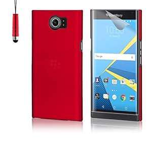 32nd Hard Shell Protective Case Cover for BlackBerry Priv, including touch stylus - Red
