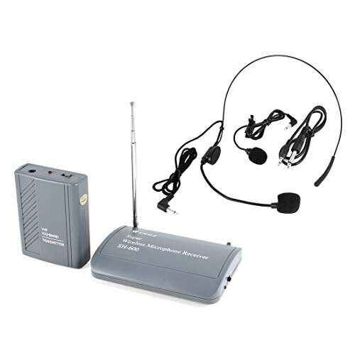sourcingmap SODIAL(R) Clip-On Lapel Wireless Microphone Receiver Transmitter Set Gray