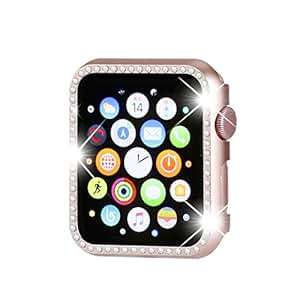 Henstar Compatible Apple Watch Case 38mm Compatible iWatch Face (38 mm)(Rose Gold-Diamond)