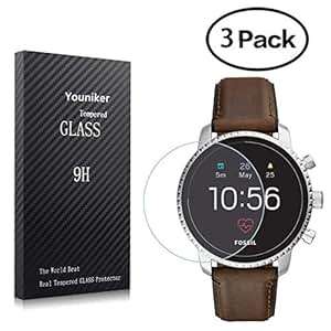 Youniker 3 Pack Fossil Q Explorist Gen 4 Screen Protector Tempered Glass Fossil Q Gen 4 Expl