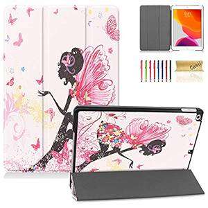 Case iPad 10.2 2019 Release Casii Ultra Lightweight Trifold StProtectiv (01 Butterfly Girl)