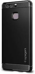 Spigen Rugged Armor Black Case Huawei P9 Original Carbon Fiber Design Shock Absorption Air Cushi