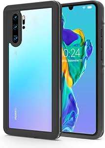 iThrough. Huawei P30 Pro Waterproof Case Shockproof DropProof Full Body Protection C (Black P30 Pro)