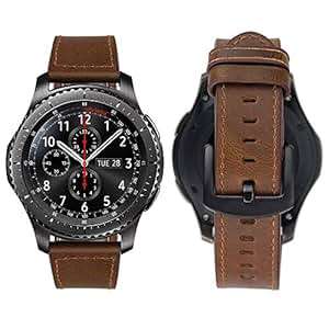 iBazal Gear S3 Frontier Strap Gear S3 Classic Strap Genuine Leather B (22mm)(Leather Simple Brown)