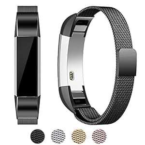 Fitbit Alta Strap Alta HR Metal BBear Village Fitbit Alta Wrist Strap Milanese Metal (Black)