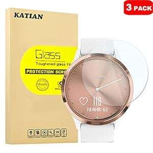 3 Pack Garmin Vivomove HR Screen Protector KATIAN 9H High-Definition Tempered Glass 0.3MM Ultra Thin