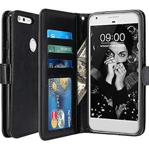 Google Pixel Case LK Luxury PU Leather Wallet Flip Protective Case Cover with Card Slots & Stand F