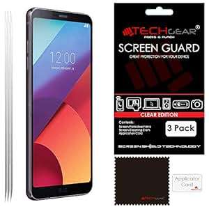 TECHGEAR Pack of 3 Screen Protectors LG G6 H870 ULTRA CLEAR LCD Screen Protector Guard Covers Co