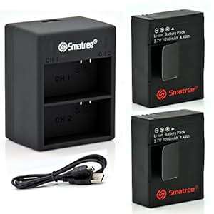 Smatree Power Battery 2-Pack Dual Charger w/USB Cable GoPro Hero3 Hero3 GoPro AHDBT-20
