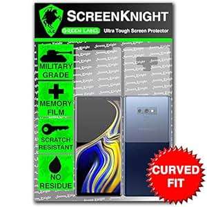 ScreenKnight Samsung Galaxy Note 9 Screen Protector Curved Fit Full Body Military shield Front & Bac
